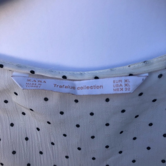 Zara White and Black Polka Dot Peplum Blouse - Picture 5 of 8